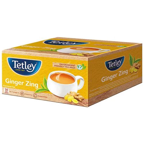 Tetley Ginger Zing Tea - Flavoured,  100 g (50 Bags x 2 each) -7.webp